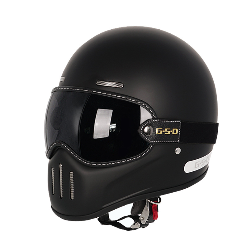 Motorbike Helmet, Motuoche Motosiklet kaskı (dəbilqə) - matte-black-black-tea-lens-m55-56