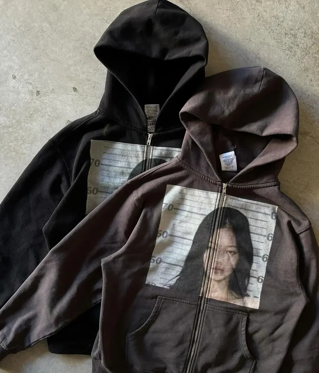 Y2K Street Print Zip-Up Hoodie – Unisex Oversized Fleece Pullover With Graphic Design, Retro Casual Wear For Men & Women_viptrois.com