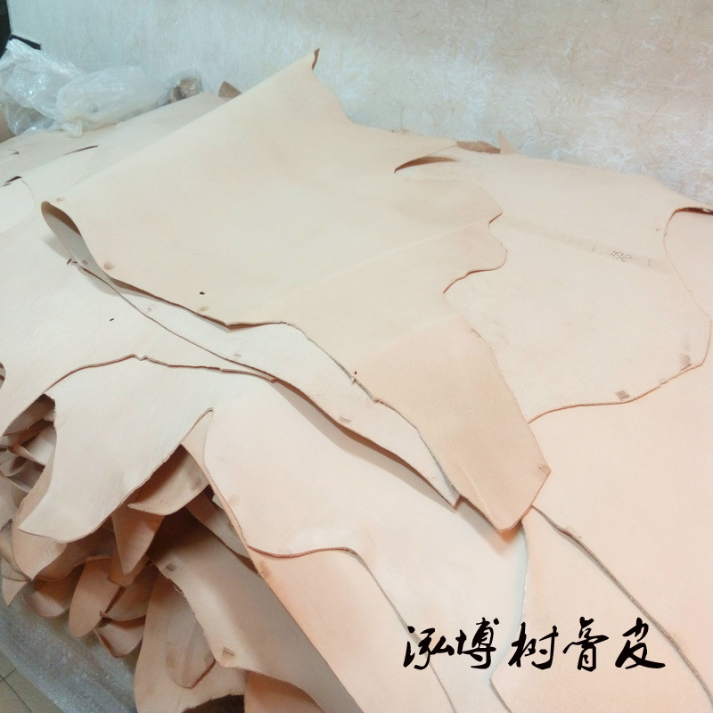 全树膏皮 植鞣革整张头层黄牛真皮皮料 素色高档个性手工皮雕面皮