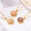 Necklace, zirconium, golden fashionable universal chain for key bag , micro incrustation, 750 sample gold