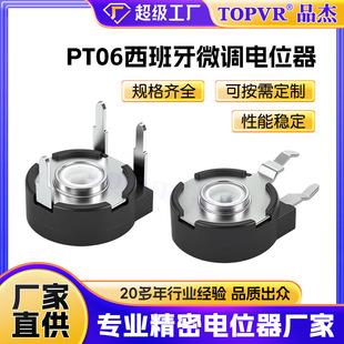 Pt06 Spanish Fine-Tuning Potentiometer Customization Manufacturer Bulk Pt10 Horizontal and Vertical Adjustable Resistor Potentiometer