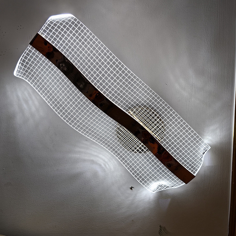 Luz de fondo acrílico luz de fondo pasillo moderno cabecera cama lujosa lámpara de pared hotel escalera simple sala de estar Yak