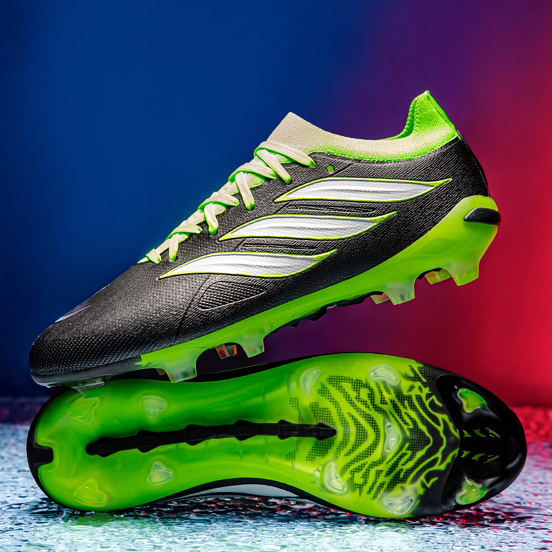 Zapatos de fútbol infantiles, zapatos de entrenamiento antideslizantes para niños y niñas, velcro, césped artificial