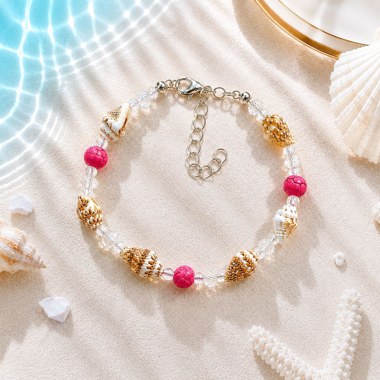 Concha natural, estrella de mar, caracola, pulsera tejida a mano, estilo oceánico, vacaciones en la playa, joyería de nicho para mujer, verano image 38