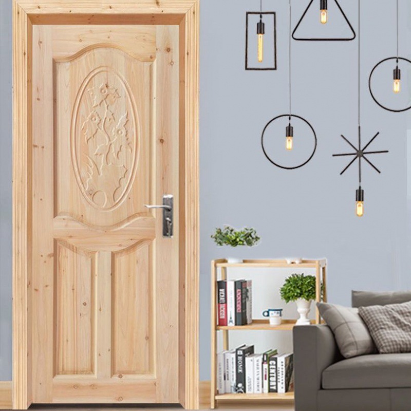 New Chinese style To fake something antique Doors and windows Chinese fir Log Solid wood doors Interior doors Barn Suite door Room Bedroom door