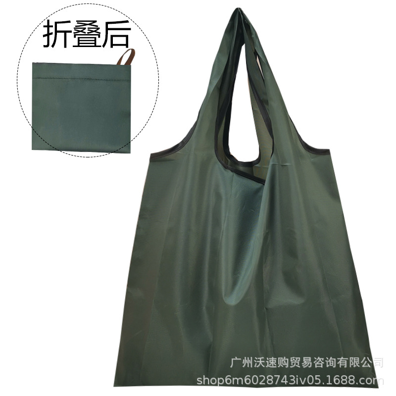 Medio color sólido imprimible LOGOTIPO bolso de color estático bolsa de nylon impermeable bolsa de compras de protección del medio ambiente plegable image 15