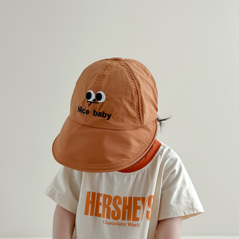 ins sombrero para bebés de verano letras delgadas bordadas gorra de lengua de goma suave 0 - 1 años de bebé sombrero de béisbol de secado rápido protector solar