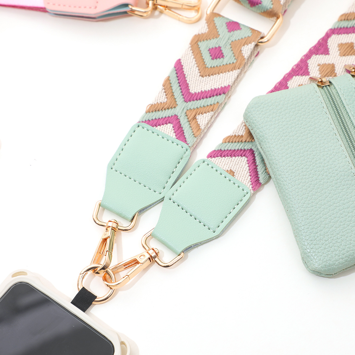 135g Weight Mobile Phone Lanyard Classification 1 Piece Quantity Polyester, Metal Button Material Lattice, Leopard Pattern Casual Style 1 Piece Casual Lattice Leopard Polyester Metal Button Mobile Phone Lanyard 7