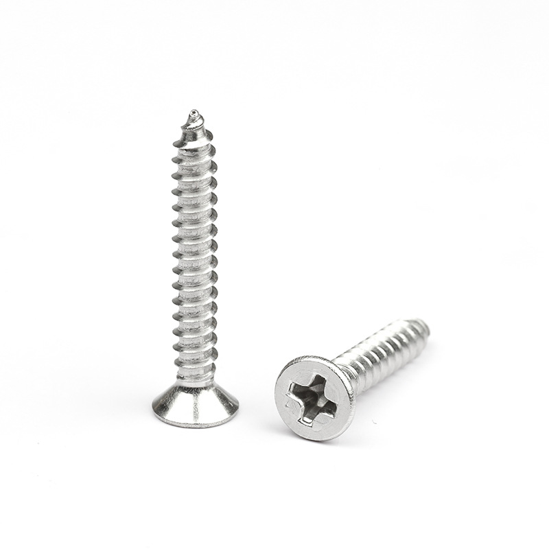 KA 니켈 도금 크로스 카운터 싱크 헤드 셀프 태핑 나사 플랫 헤드 나무 나사 작은 나사 패스너 M2M3M4M5 스팟 도매