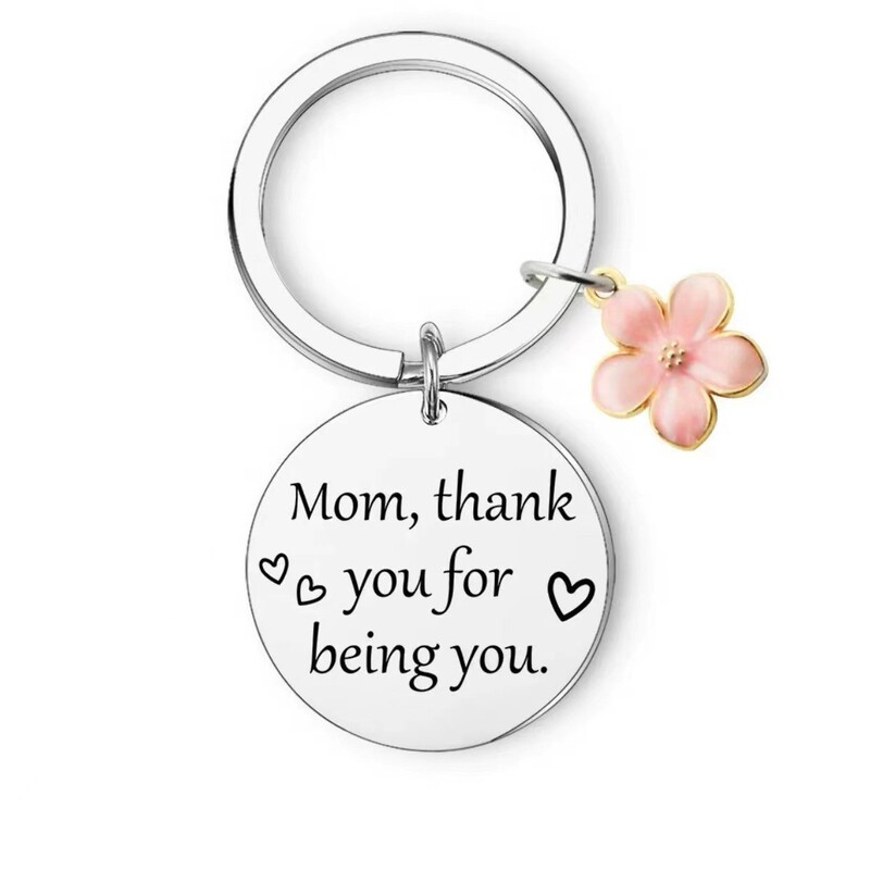 European and American New Keychain Pendant Mother's Day Gift for Mom Birthday Gift Stainless Steel Jewelry Pendant