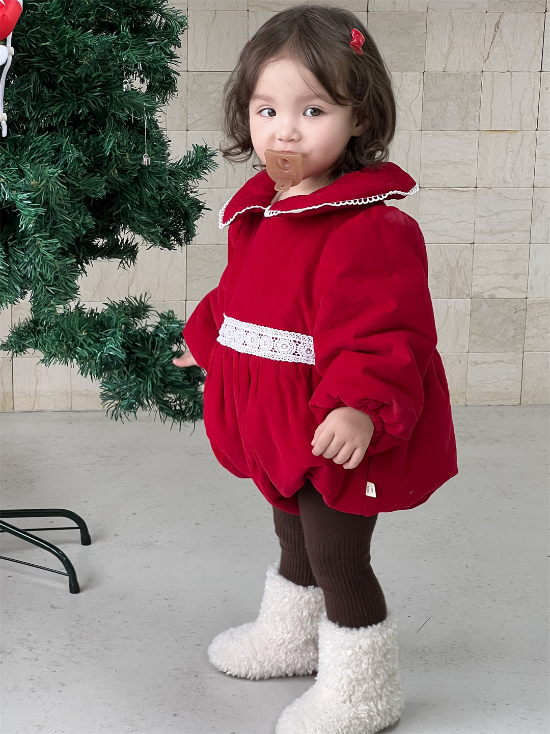 Ropa de invierno para niños, bolsa de solapa para bebés, ropa infantil coreana más camisa de pelusa