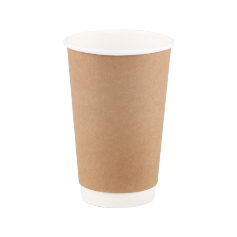 Taza de papel desechable al por mayor de papel Kraft taza hueca de doble capa para llevar café leche taza de té con tapa taza de papel creativo rojo neto