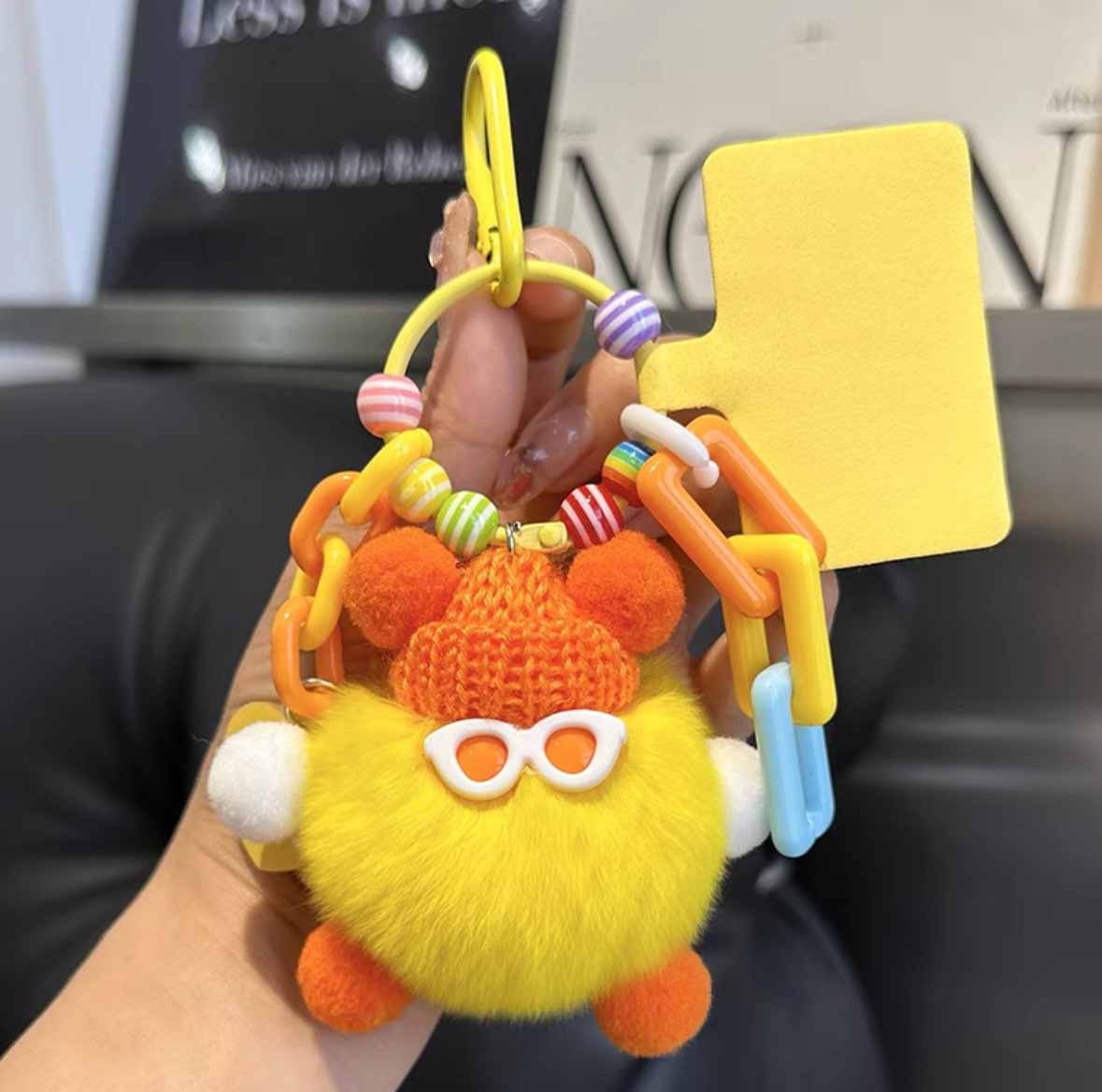 ドーパミン石炭ボールモンスター人形ストラップdiyキーホルダーかわいいぬいぐるみバッグバックパック携帯電話ストラップ