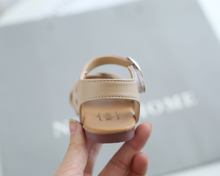 Baotou Sandals with Soft Sole Korean Hollow Small Leather Summer New Girl's Roman 2022 Children's Shoes_voghion.com