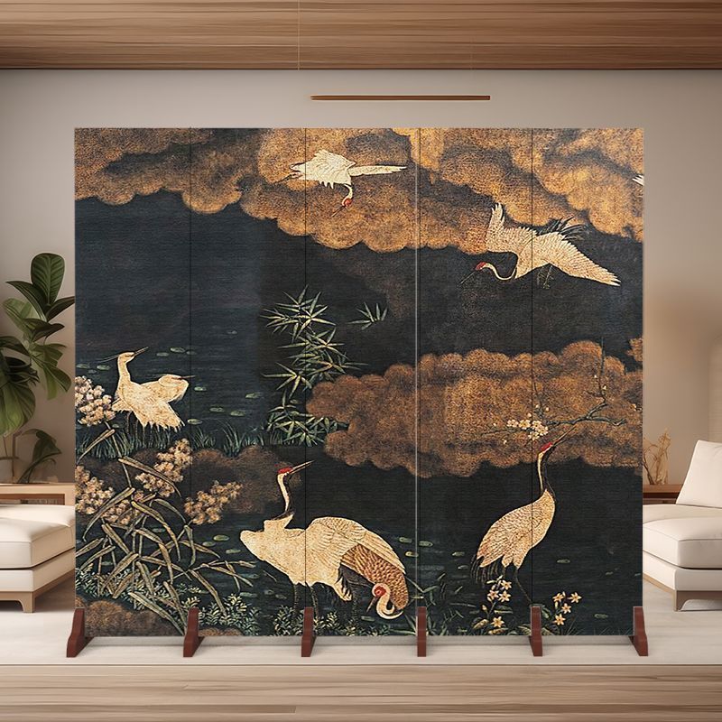 Chinese-Style Folding Screens for Living Room Partition, Traditional Chinese Style Movable Screens for Hotels and Offices, Entrance Partition Wall Panels