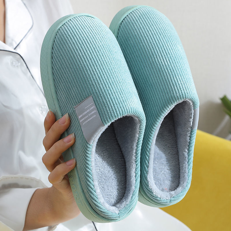 Autumn and Winter Cotton Slippers Bag with Women's Winter Indoor Wool Cotton Shoes Fleece-lined Men's Winter Couple Home and Household Moon