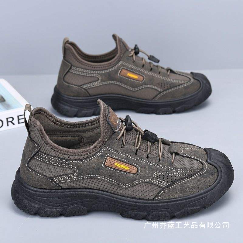 Spring New Hiking Shoes for Men, Outdoor Breathable Walking Shoes, Versatile Casual Shoes, One-Legged Soft-Soled Dad Shoes