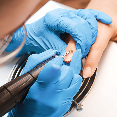 Yingke disposable medical nitrile gloves blue powder-free thickened medical and nurse inspection pvc protective gloves wholesale,