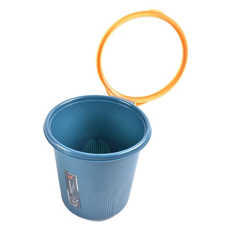 Casa cocina basura puede creativo presión anillo basura puede inodoro basura de plástico de almacenamiento de basura cesta de papel