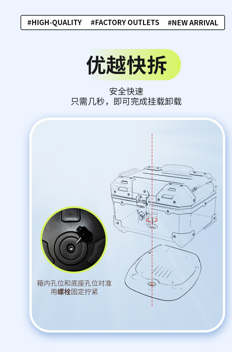 Wanlihao is suitable for the rear trunk of Niu FX/FXT electric vehicles, motorcycle trunk password lock, and large-capacity storage box
