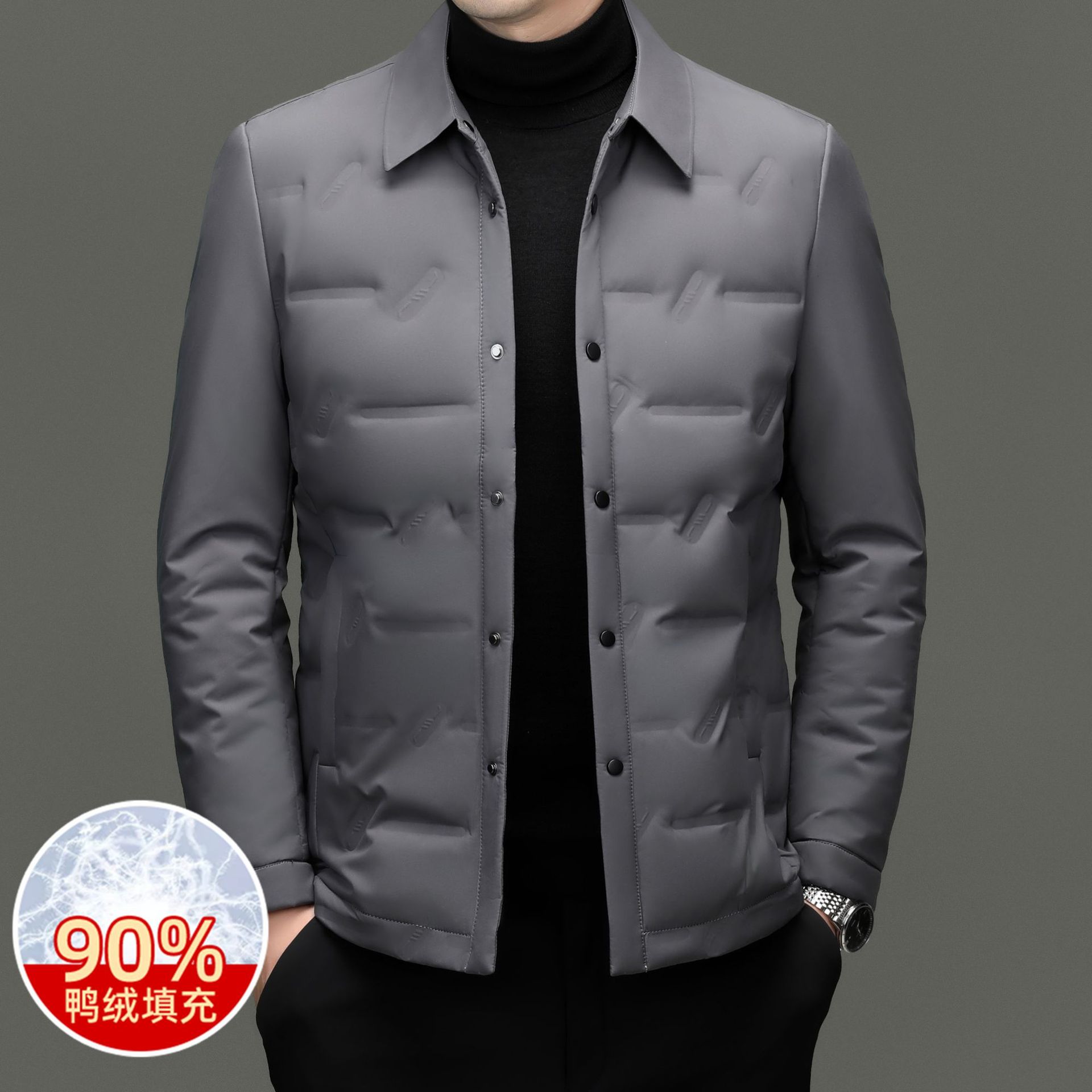 2025 Brand Men's Lightweight down Jacket Casual Warm Lapel Light Business Men's Winter Jacket Factory Direct Supply