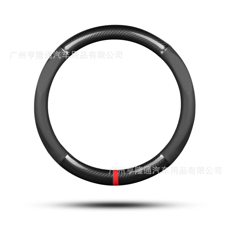 跨境汽车真皮方向盘套碳纤维D型防滑四季通用手把套汽车用品批发|undefined