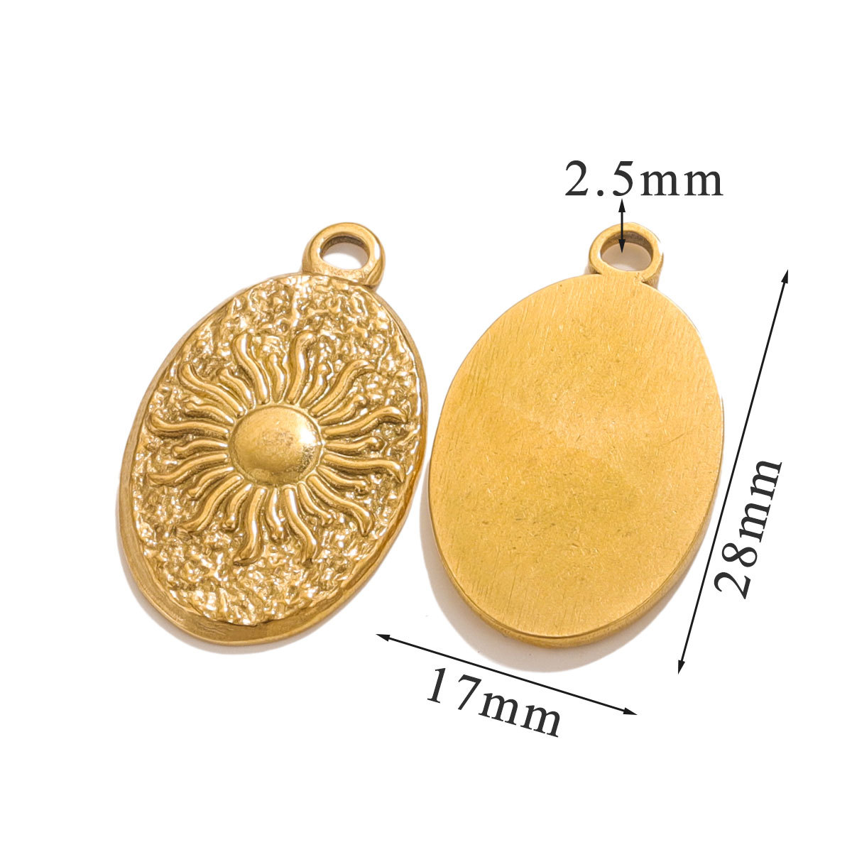 Acero inoxidable Tarot Sun Star Mangs Collar de viento Colgante 18K al vacío chapado en oro Accesorios de joyería de bricolaje