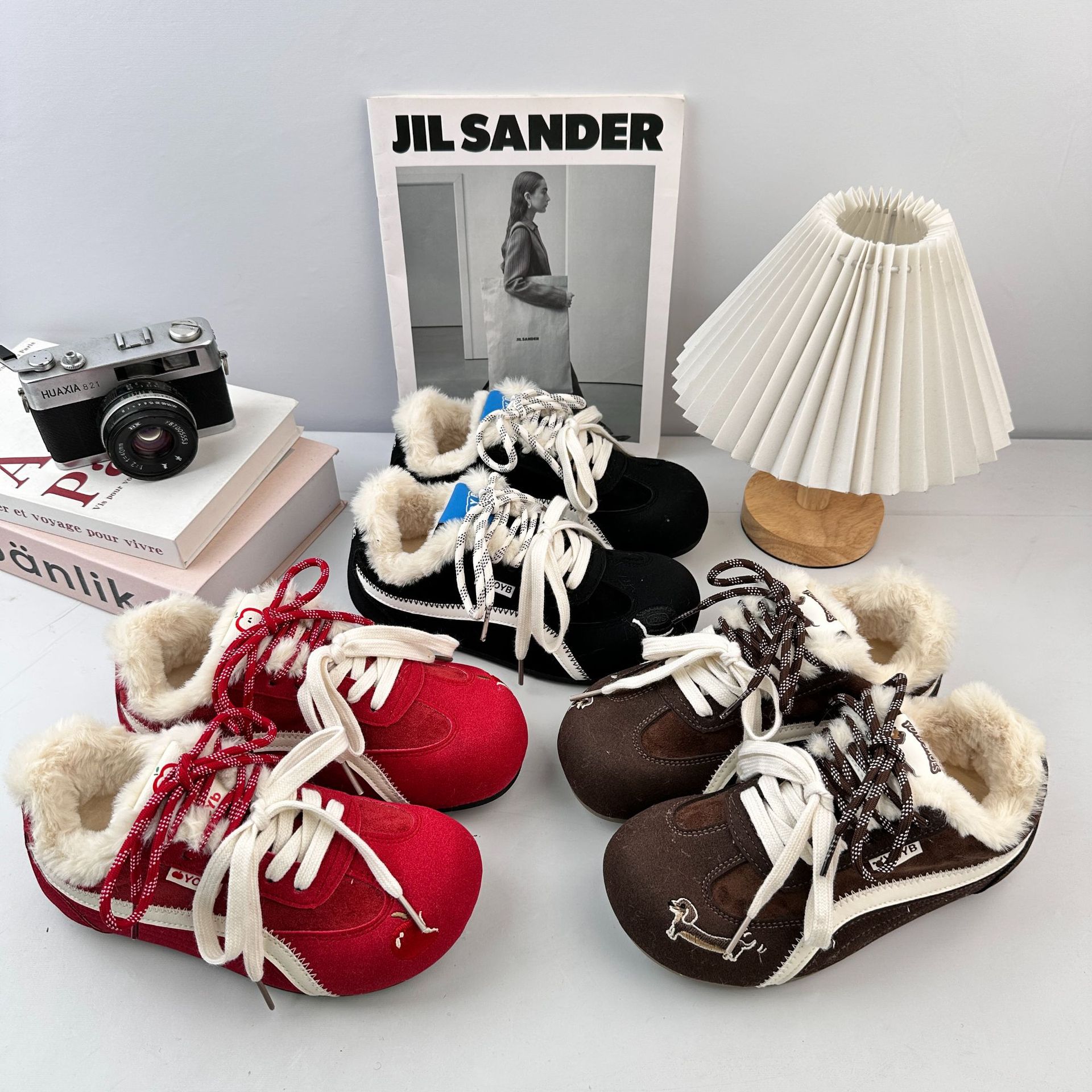 远波德训鞋棉鞋女2025冬季新款加绒百搭圆头休闲板鞋鞋阿甘鞋代发