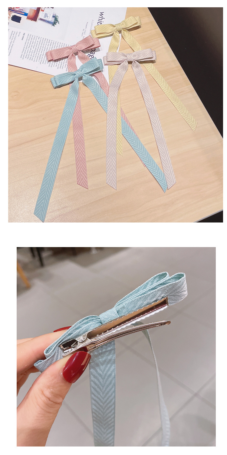 Korean color doublelayer ribbon bow hairpinpicture2