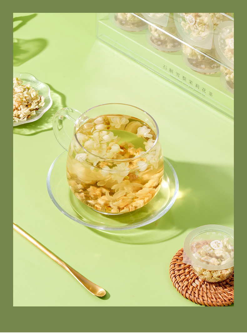 Dendrobium Snow Pear Jasmine Flower Tea 35g Sugar Free Hot Brew Herbal Blend specifications