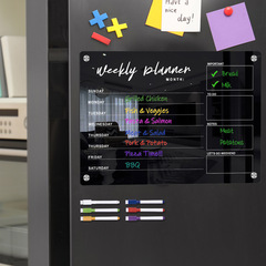 TYU350-358立體磁吸透明亞克力周計劃記事留言板可擦寫磁性冰箱貼