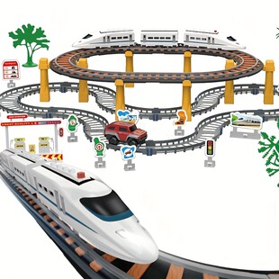 Cross-border Hot Selling Children's Electric Rail Car Toy Train Car Breaking through the Border Adventure roller coaster puzzle