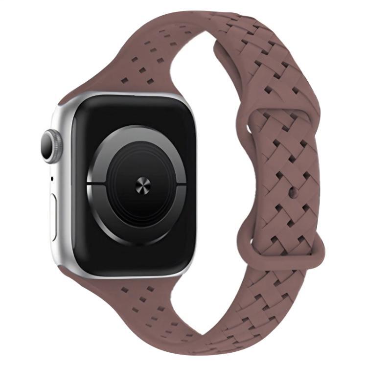 xDfind Butterfly Buckle trenzado correa estrecha de silicona para Apple Watch 42 / 44 / 45 / 46 / 49mm / Ap
