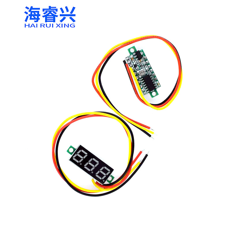 0.28-inch ultra-small digital DC Digital Display adjustable three-wire DC0-100V battery voltmeter