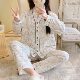 New pure cotton National style simple flower confinement clothing spring and autumn postpartum nursing pregnancy maternity pajamas suit plus size