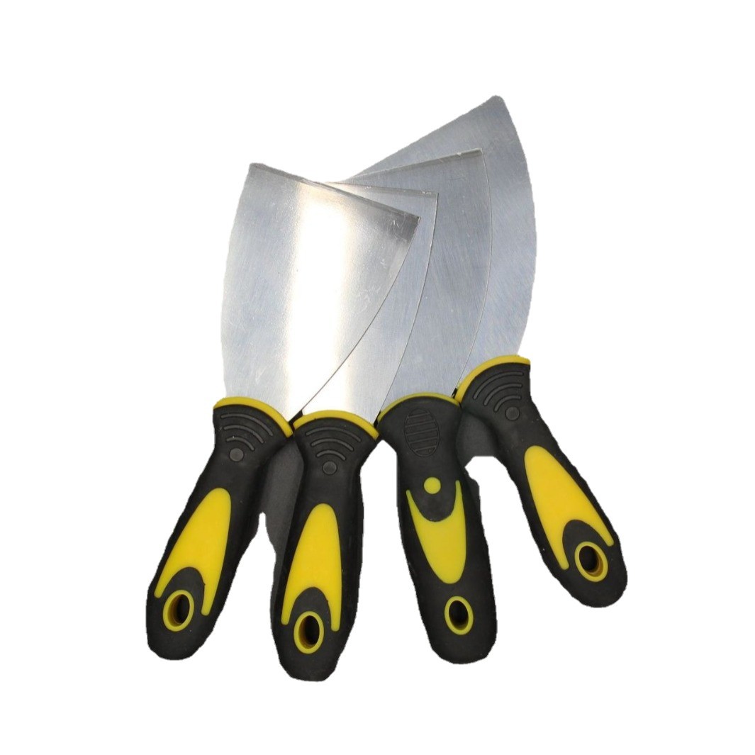 Espátula de acero inoxidable con mango de plástico, espátula de acero al carbono para raspar paredes, espátula para pintar, pala para limpiar pintura.