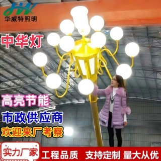 LED中华灯户外广场景观灯10米12米市政工程多头组合玉兰路灯厂家