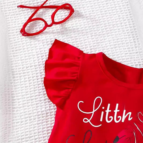 Baby Girl Summer Top English Print Shorts Insect Full Print Newborn Sleeveless Set Children's Clothing