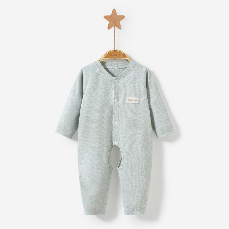 Mono para bebé para primavera, otoño e invierno, ropa de dormir de algodón puro para recién nacidos, niños y niñas, mono con abertura en la entrepierna, traje para gatear, ropa de bebé.