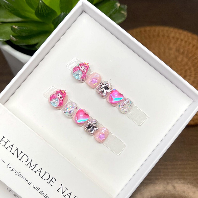 Handmade New Sweet and Cute Children's Wearable Nails Cartoon Little Princess Manicure Bow Cute Removable Patch Handmade New Sweet and Cute Children's Wearable Nails Cartoon Little Princess Manicure Bow Cute Removable Patch