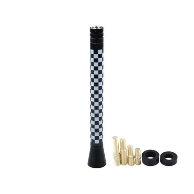 vehicle antenna, Suitable for Bmw Mini - long-black-and-white-plaid-style