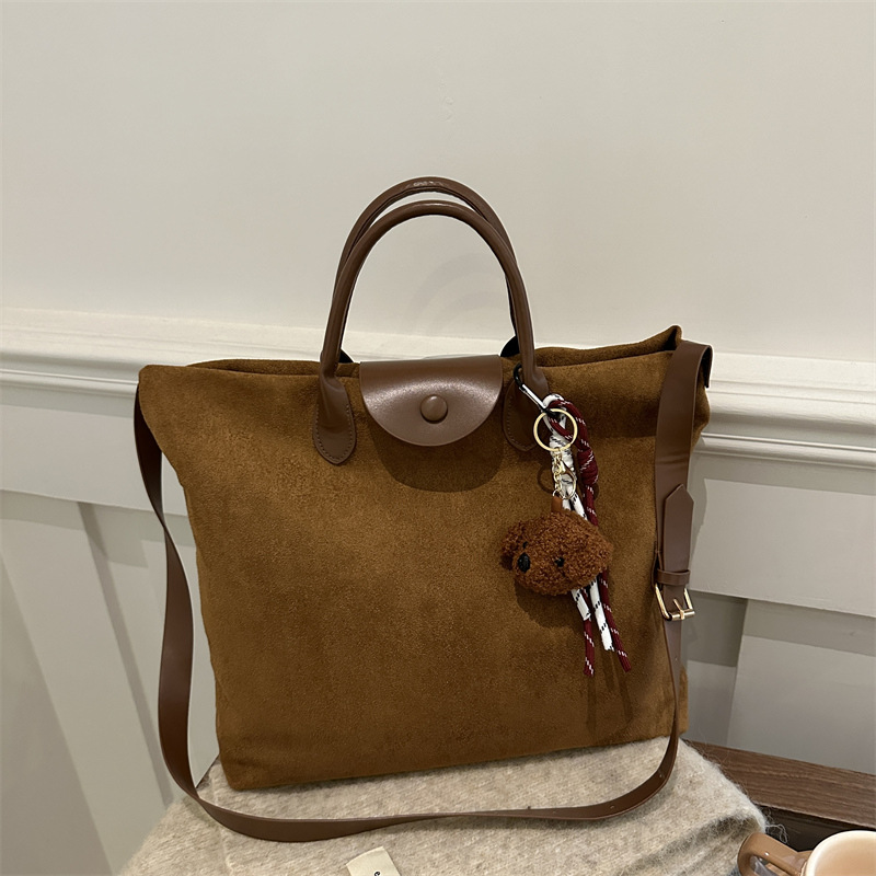 Bolsa de mano de gran capacidad de terremoto esmerilado para mujeres 2024 nueva moda retro bolso de mano coreano bolso de transporte