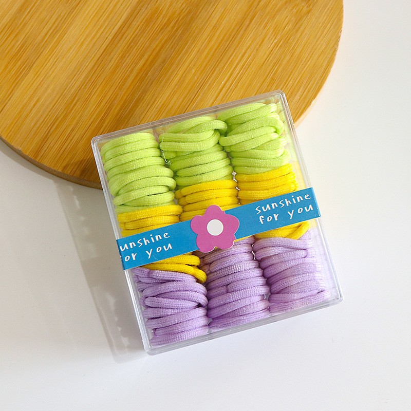 Banda de goma para niños en caja banda de cabello para niños banda de cabello para niñas banda de goma para niñas lazo de pelo para bebés no duele el pulgar del cabello