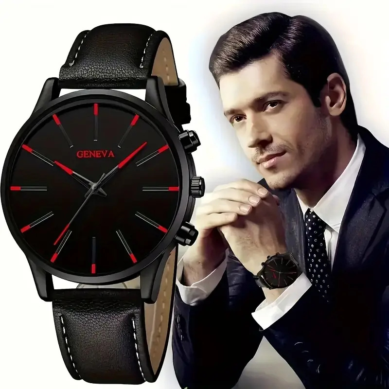 Cross-Border Teum Popular Men's Fashion Quartz Watch Men's Simple and Elegant Business Belt Watch High-End Watch