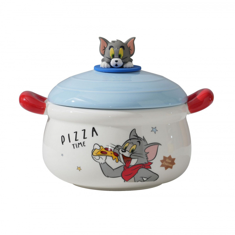 Gato y ratón cuenco de cerámica doméstico 2025 nuevo cuenco de fideos de alta cara cuenco especial para dormitorios lindo regalo de cumpleaños