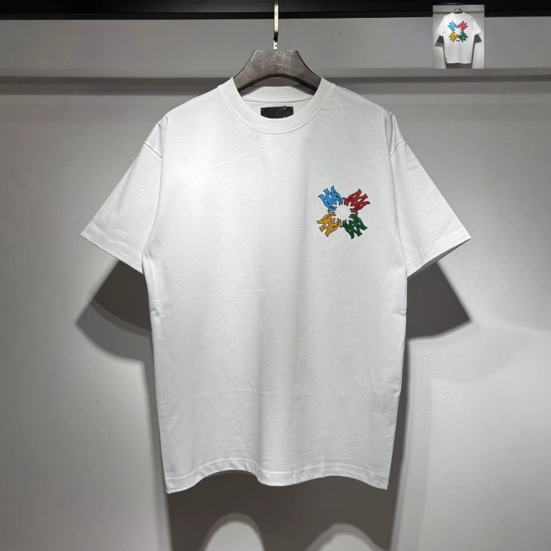 貿易クロスAm新文字クラシックプリント半袖男女同型カップルTシャツiri夏高iri製品タイプ|undefined