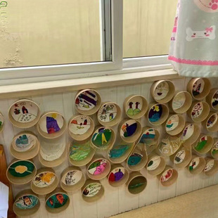 Kraft Paper Bowl Hat Creative Wall Decoration Kindergarten Huichuang District Corner Decoration Art Room Handmade Material Theme Wall