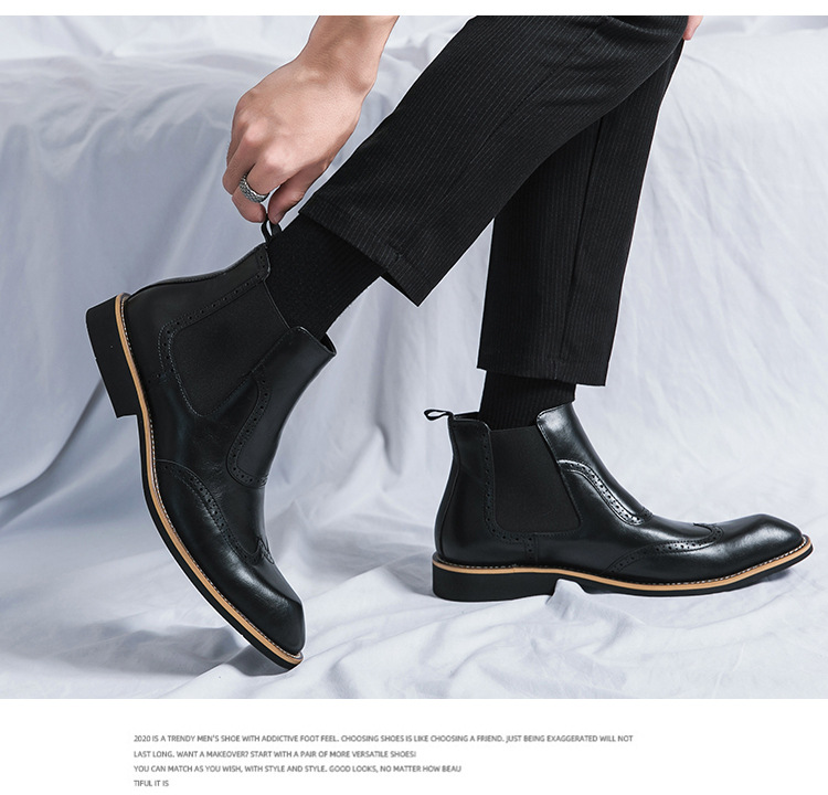 Big size new fashion men's autumn and winter leather boots trend in casual shoes_voghion.com