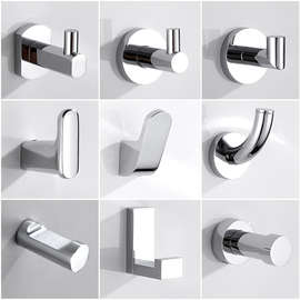 全铜镀铬挂衣钩浴室酒店打孔单钩卫生间壁挂式门后衣帽钩墙壁挂钩