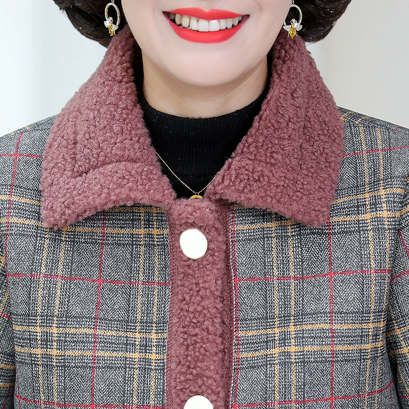 Fleece velvet down jacket, for middle age, western style, increased thickness, plus size
